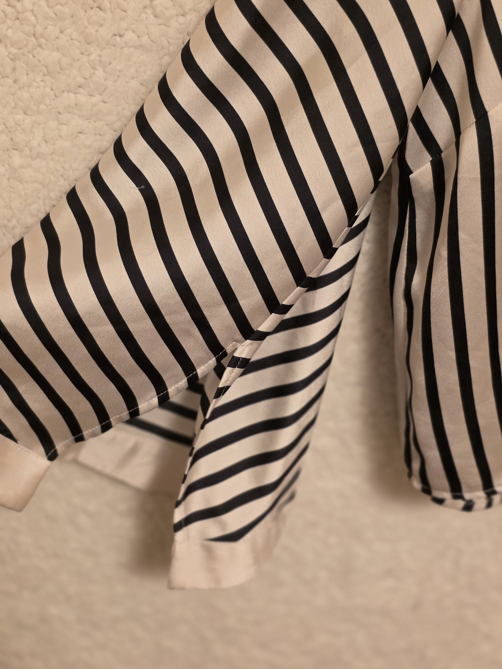 Tie-Front Black & Cream Stripe Blouse - Picture 3 of 3